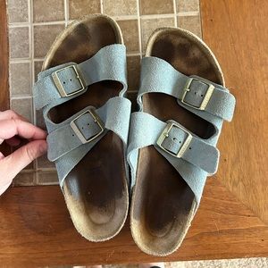 Blue Suede Birkenstock Arizona